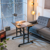 Tangkula Mobile Standing Desk Stand Up Desk, Height Adjustable Home Office Desk with Standing & Seating 2 Modes, Tilting Tabletop & Flexible Wheels, Tangkula