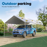 Quictent 10X20ft Upgraded Heavy Duty Carport Car Canopy Party Tent with 3 Reinforced Steel Cables-Gainsboro Quictent