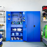 Letaya Metal Garage Tool Storage Cabinets with Pegboard, 71" Heavy Duty Steel Cabinet with Drawer and Adjustable Shelves, Lockable for Garage Utility Letaya