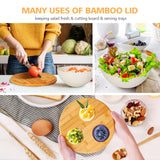 ShineMe Salad Bowl with Lid, Natural Bamboo Fiber Serving Bowls Set of 3 with Utensils & Lids, Mixing Bowls for Preparing, Storing and Serving for ShineMe