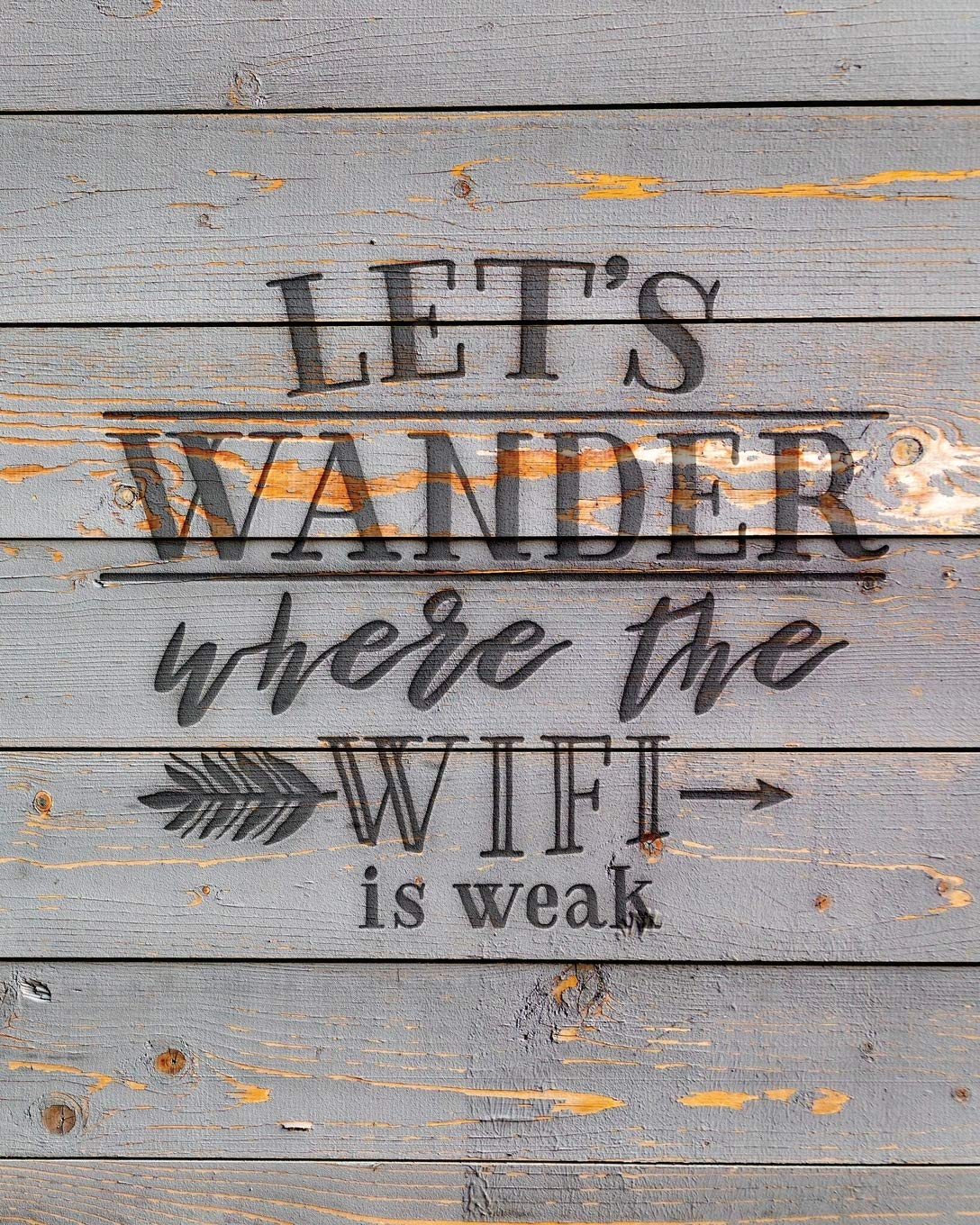 Let's Wander Where The WiFi Is Weak: Family Camping Planner & Vacation Journal Adventure Notebook | Rustic BoHo Pyrography - Gray Boards - WoodArtSupply