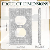 Kathfly 10 Pcs Silver Shiny Wall Plate Rhinestones Outlet Covers Decorative Bling Socket Covers for Outlets Glitter Wall Socket Cover for Room Home Kathfly