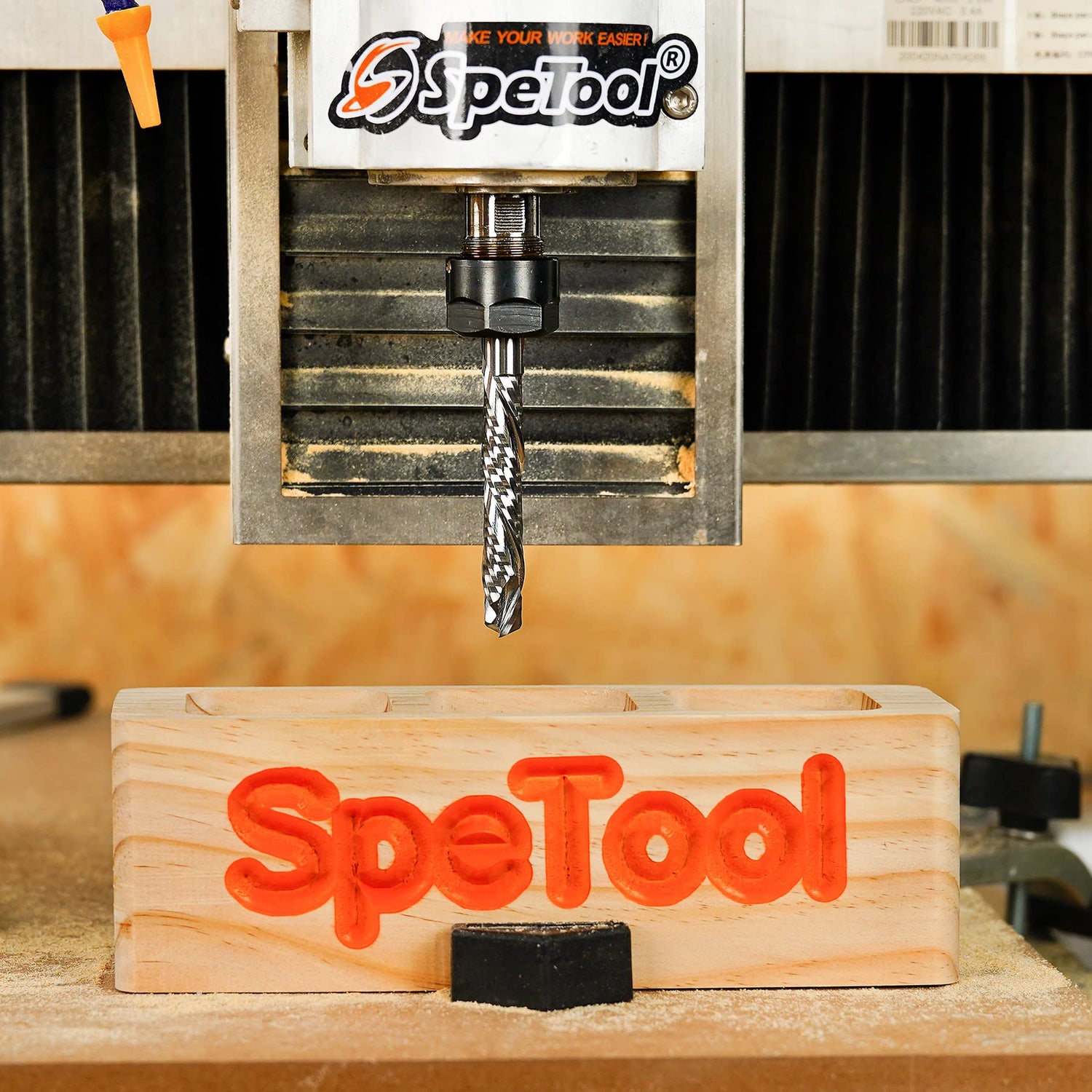 SpeTool Compression Spiral Router Bit 1/2 Inch Shank 3 Inch Cutting Length Extra Long UP&Down CNC Router Bits for Woodworking Milling Slot Mortise SpeTool