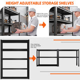 REIBII Garage Shelving Heavy Duty Garage Storage Shelves Load 2000Lbs, Wide Heavy Duty Shelving, Adjustable 5-Tier Metal Shelving for Garage,Large REIBII