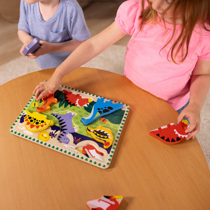 Melissa & Doug Dinosaur Wooden Chunky Puzzle (7 pcs) - WoodArtSupply