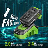 WORKPRO 20V Cordless Impact Wrench, 1/2-inch, 320 Ft Pounds Max Torque, 2.0Ah Li-ion Battery with Fast Charger, Belt Clip for Easy Carrying WORKPRO