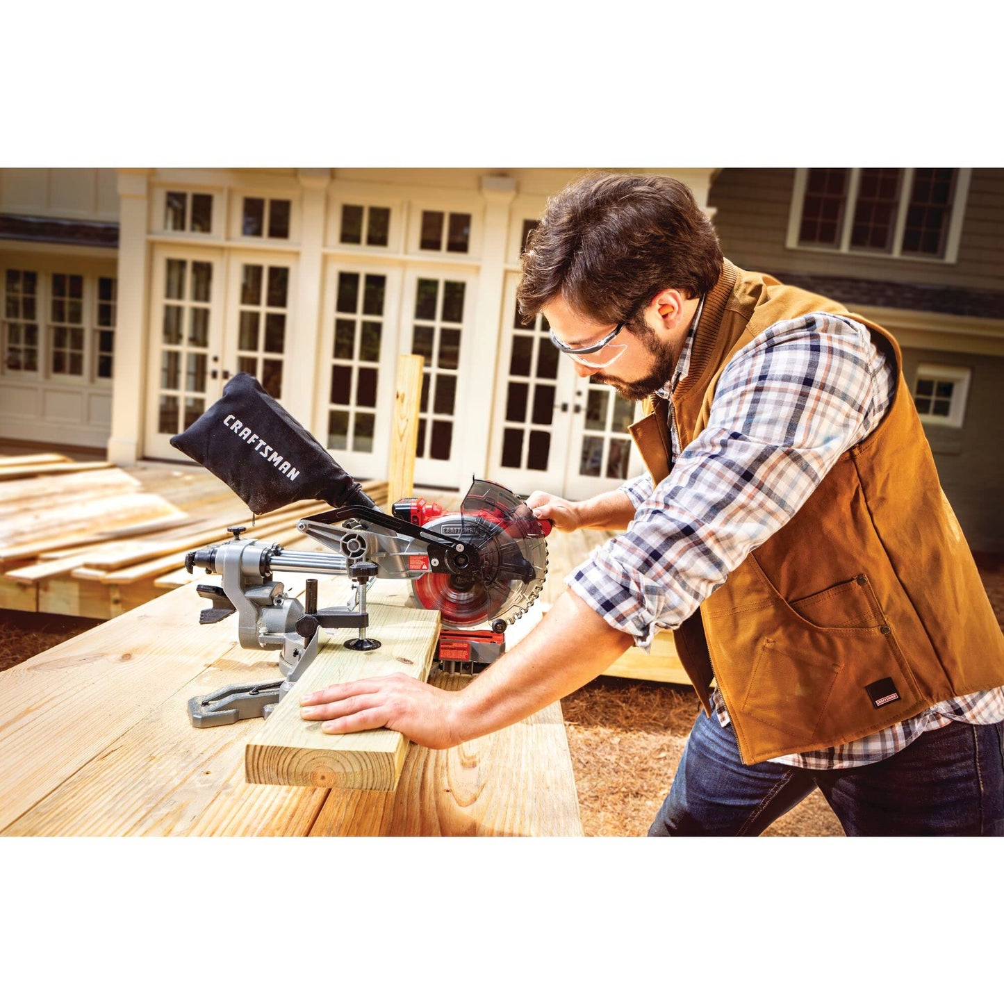 CRAFTSMAN V20 Miter Saw Kit, 7-1/4 inch, Cordless, Battery and Charger Included (CMCS714M1) - WoodArtSupply