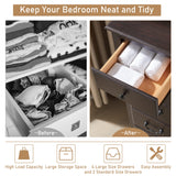 T4TREAM 6 Drawers Dresser Chests for Bedroom, Wood Rustic Tall Chset of Drawers,Dressers Organizer for Bedroom, Living Room,Hallway, Espresso T4TREAM