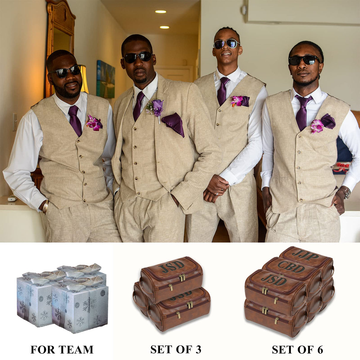 Personalized Leather Toiletry Bag For Men with Hook, Groomsmen Gifts Travel Bag Laser Engraved Name Monogram Leather Gift Anniversary Gift For Him Bleggeit