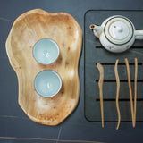 BTEOBFY Natural Wood Fruit Bowl 11-13 inch, Unique Handmade Wood Serving Platter, Wood Fruit Snack Dish for Sandwich Bread Serving, Appetizer BTEOBFY