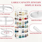 MODOWEY 6 Tier Rotating Earring Holder Organizer, Adjustable Metal Earring Display Stand Storage Rack, 264 Holes Earring Tree Organizer for Women MODOWEY