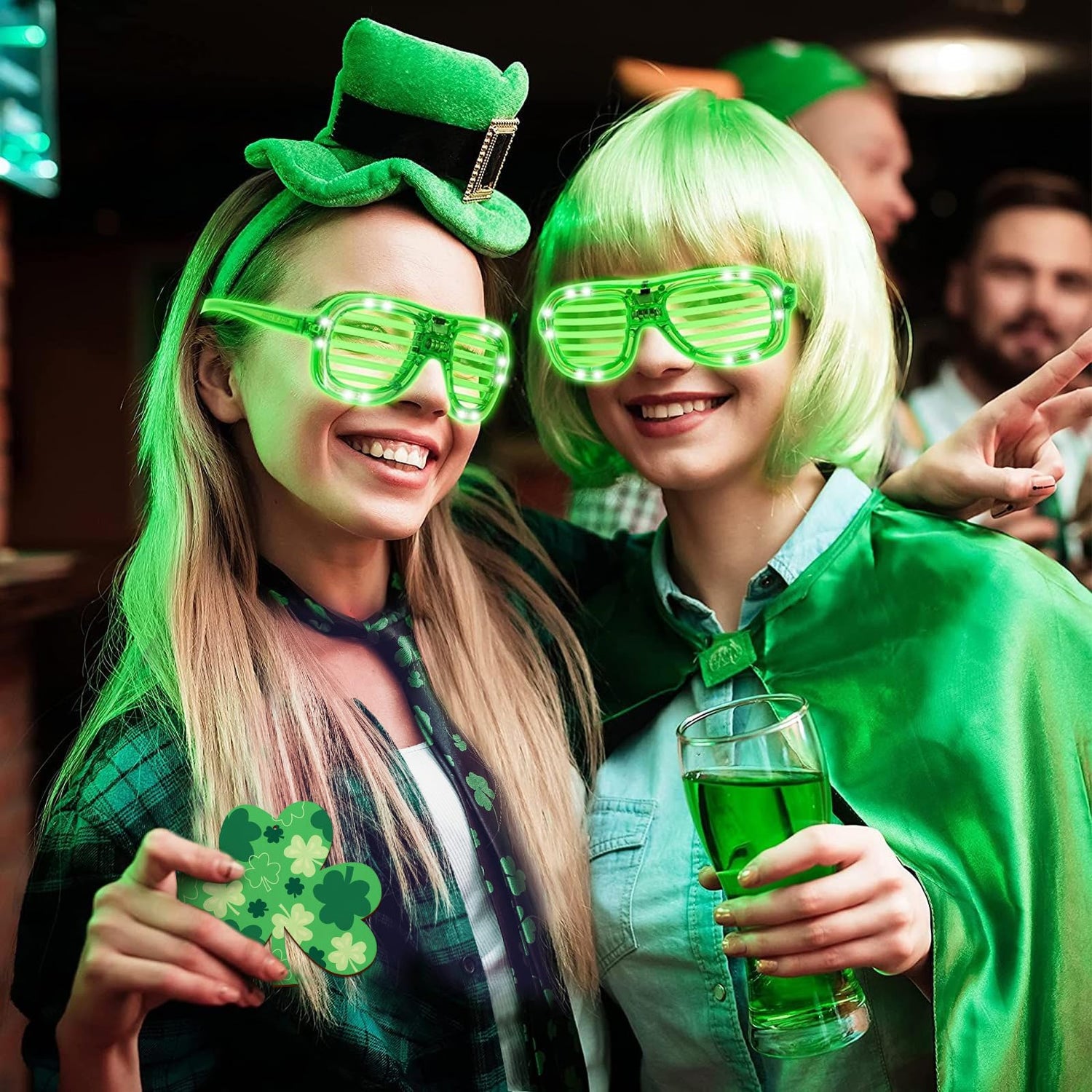 Wooden Shamrock Ornaments to Paint St. Patrick's Day Decoration Cutouts Unfinished 24PCS 3.5 x 3 inches, DIY Blank Unfinished Wood Discs Ornament for Sophena