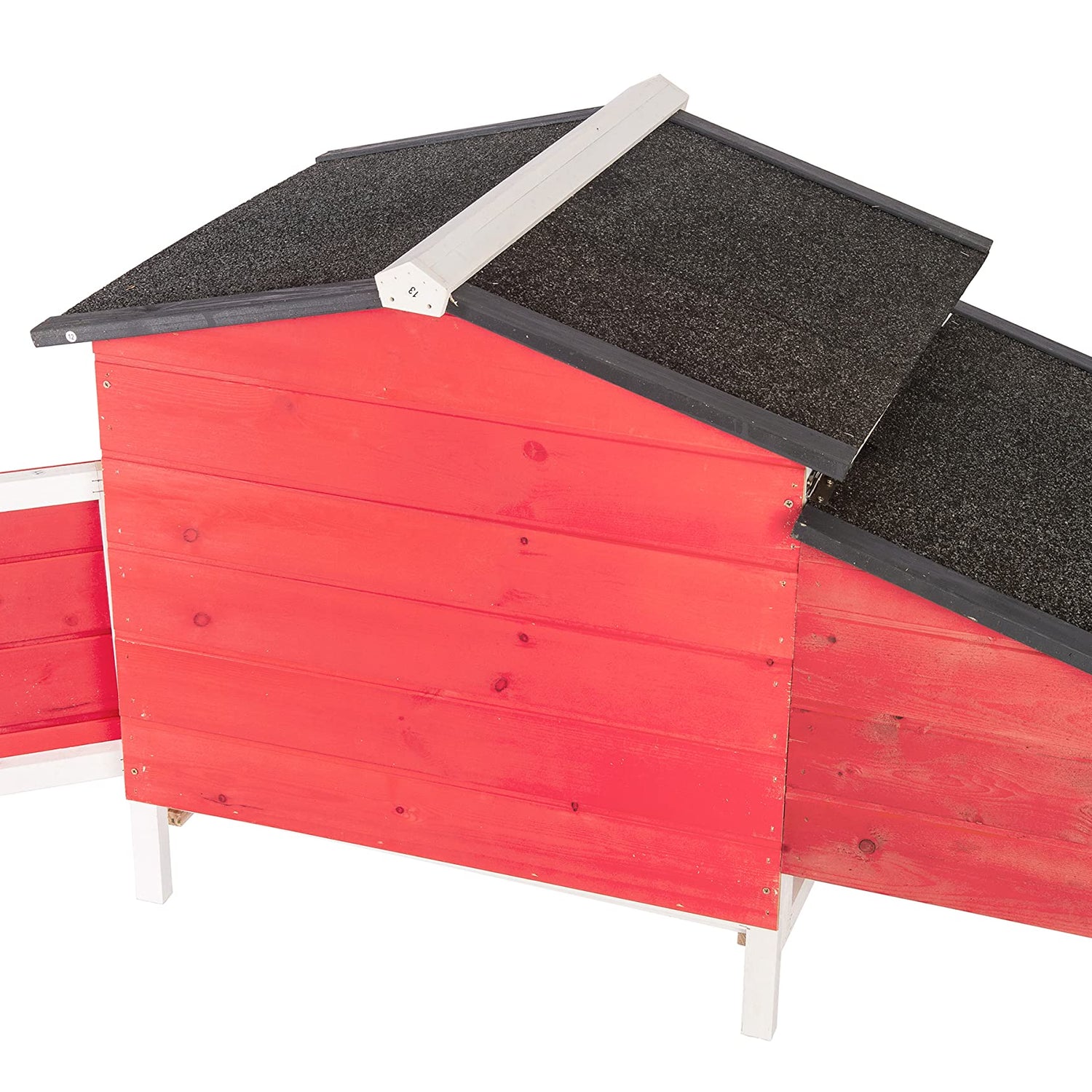 GOJOOASIS Outdoor Wooden Chicken Coop Hen House Poultry Cage Red with Tray, Ramp & Nesting Box for Indoor and Outdoor Use (F) GOJOOASIS