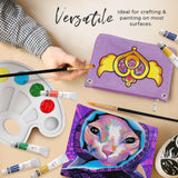 Chalkola Acrylic Paint Set for Adults & Kids - 56 Pcs Canvas Painting Kit with 32 Paints (22ml), 10 Brushes, 10 Canvases, Tabletop Easel, Palette, Chalkola