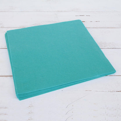 Threadart Premium Felt Sheets - 10 Sheets - 12" x 12" - Teal | Soft Wool-Like Feel | 1.2mm Thick Fabric for DIY Crafts, Sewing, Crafting Projects | Compatible with Cricut Maker