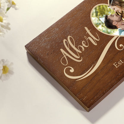 Bemaystar Personalized Custom Wedding Gifts, Custom Name/Photo/Date Wooden Signs, For Unique Anniversary Keepsakes, Gift Ideas, Bridal Shower Gifts, - WoodArtSupply