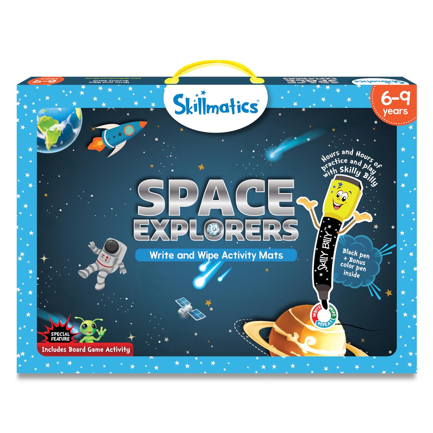 Skillmatics Educational Game - Space Explorers, Reusable Activity Mats with 2 Dry Erase Markers, Gifts for Ages 6 to 9 Skillmatics