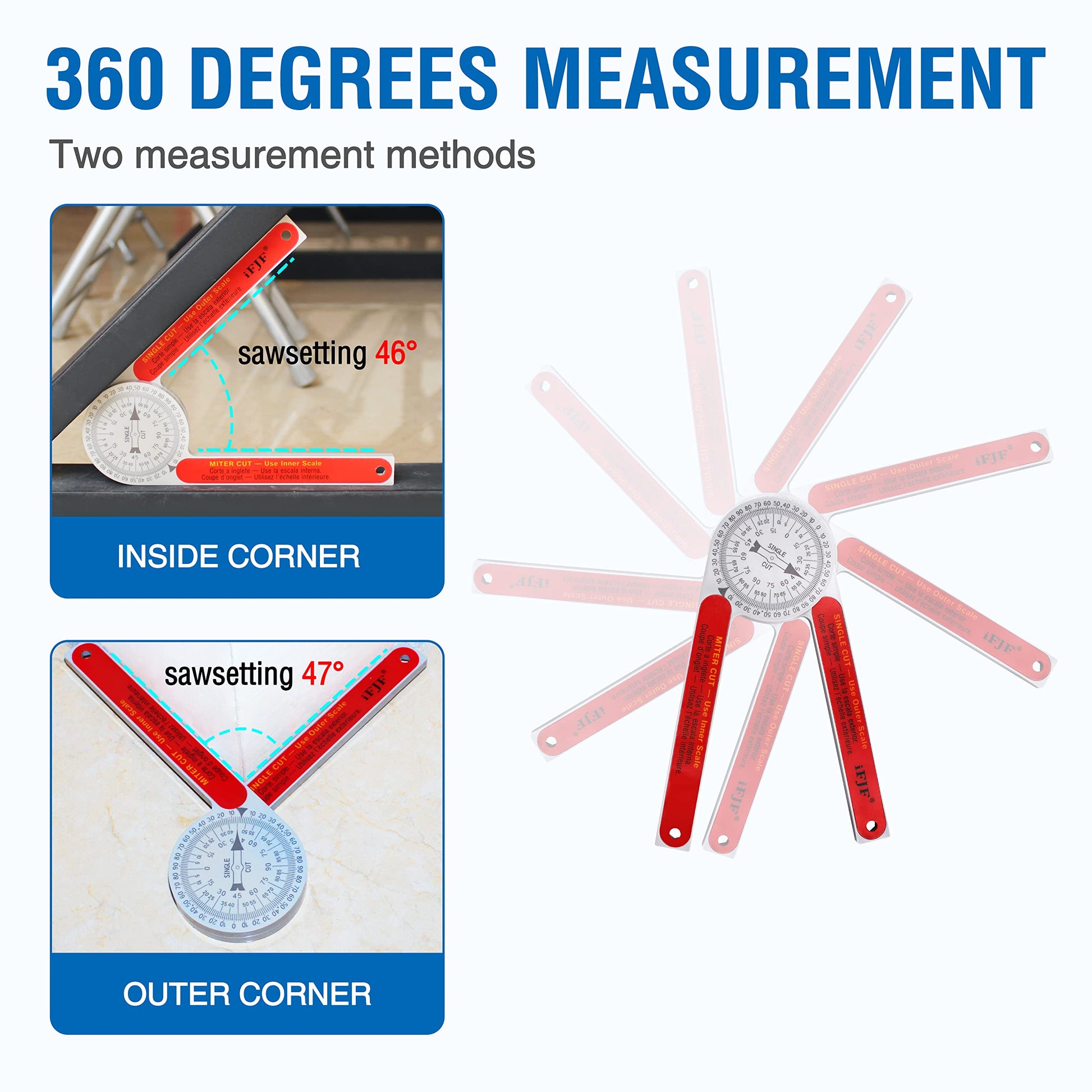 Miter Saw Protractor Replacement for the Model #505P-7,Miter Angle Finder with Laser Dial for Carpenters, Plumbers and All Building Trades Also - WoodArtSupply