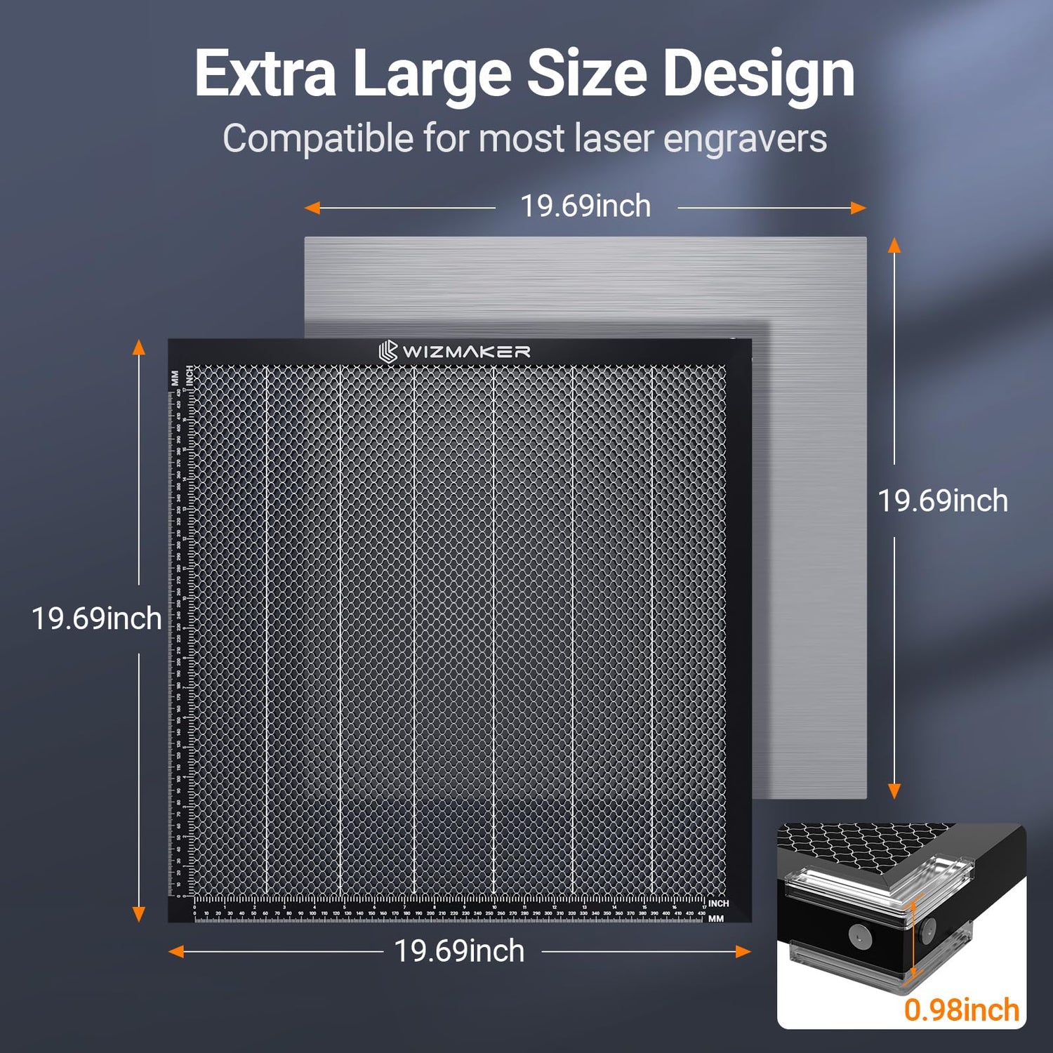 WIZMAKER 20W Laser Engraver with Air Assist, Spliceable Honeycomb Working Table WIZMAKER