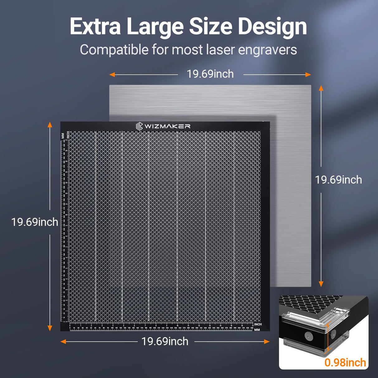 WIZMAKER 20W Laser Engraver with Air Assist, Spliceable Honeycomb Working Table WIZMAKER