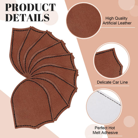 Giegxin 120 Pieces Rustic Leatherette Hat Patches with 8 Types of Shape Laser Engraving Blanks Patch Adhesive for Fabric Faux Leather Patch Repair Giegxin