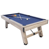 American Legend Brookdale 90” Billiard Table with Rustic Wood Finish and Navy Blue Cloth American Legend