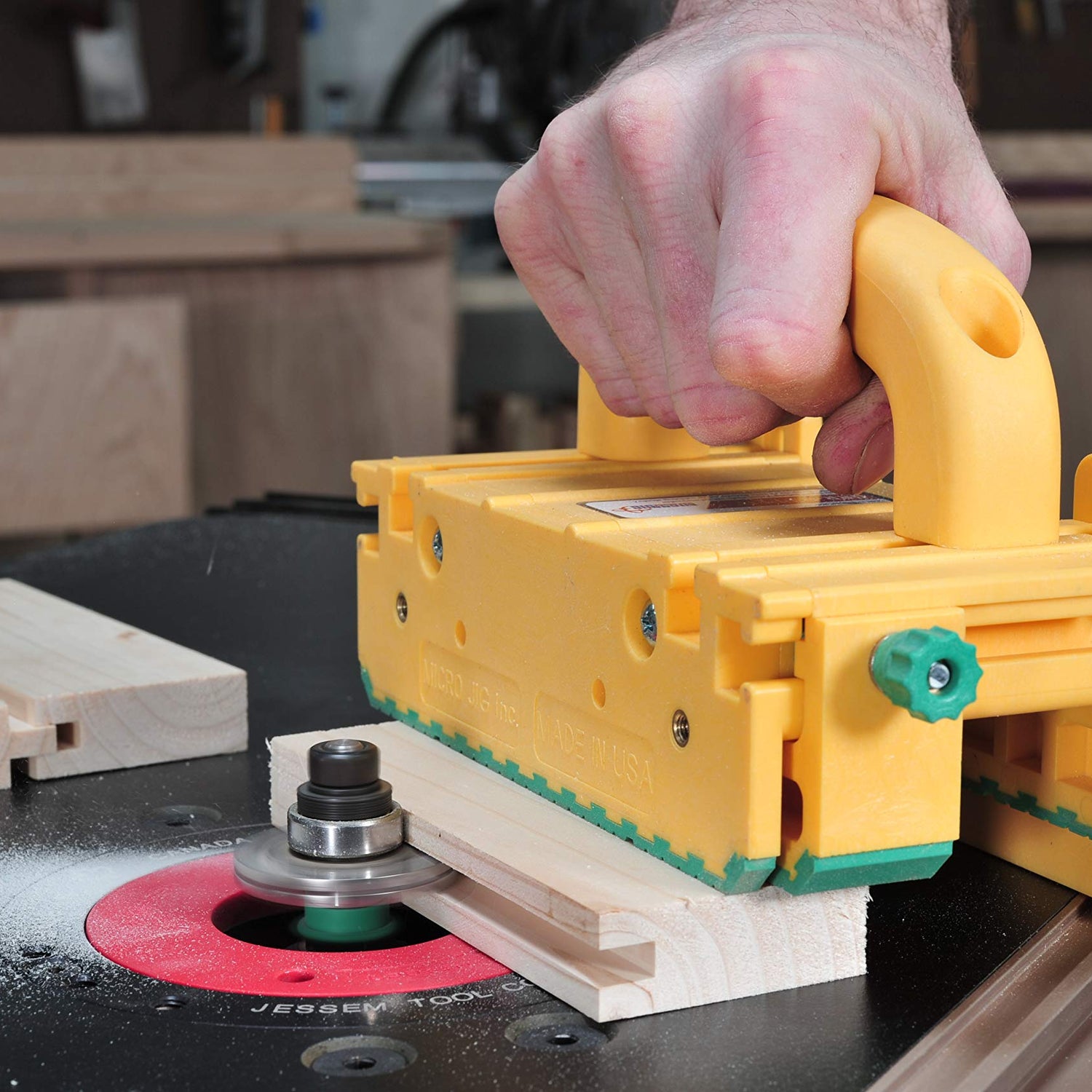 MICROJIG GRR-RIPPER GR-100 3D Table Saw Pushblock, Yellow MICRO JIG