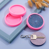 Boao 4 Pieces Resin Round Silicone Keychain Mold Silicone Circle Pendant Clay Mold for DIY Homemade Chocolate Dessert Boao