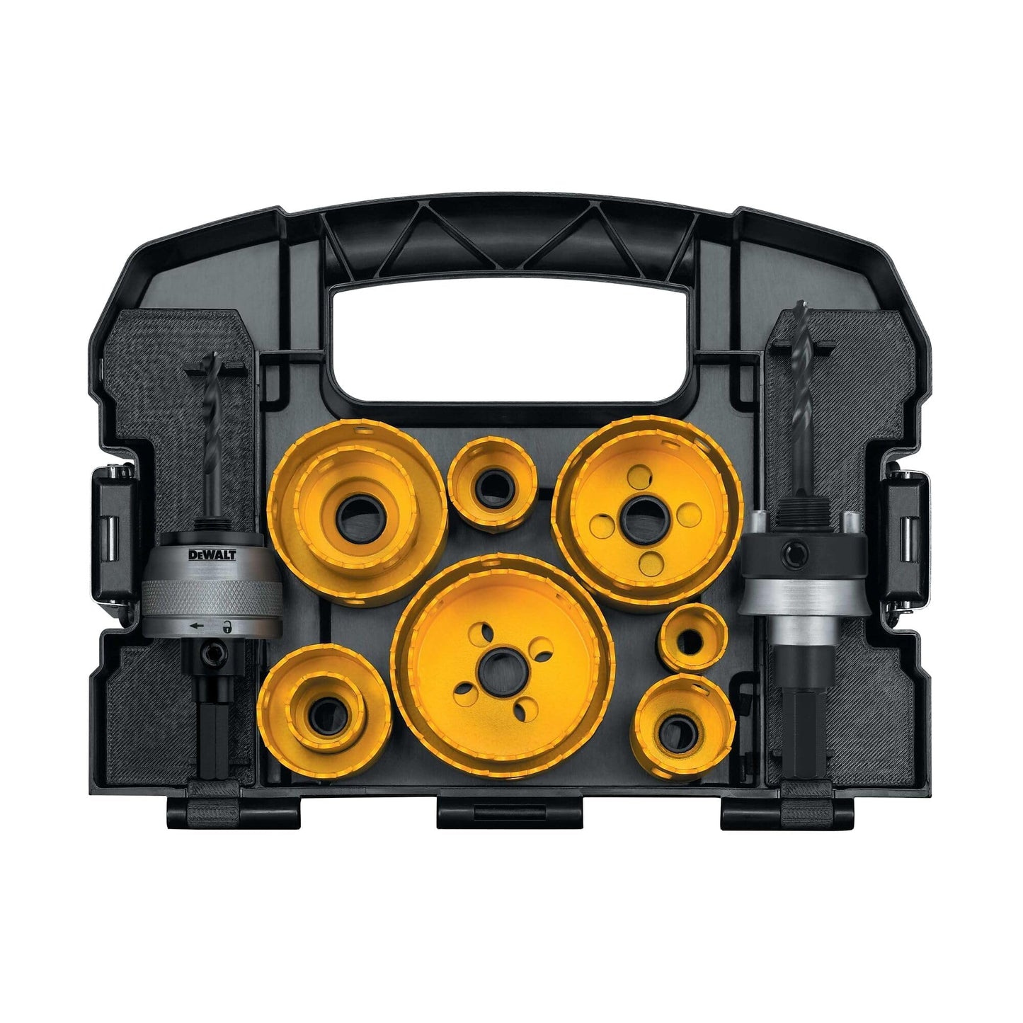 DEWALT Hole Saw Kit, 14-Piece, Includes 2 Quick Change Mandrels and Pilot Point Bits (D180005) - WoodArtSupply