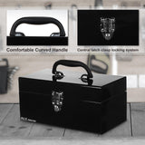P.I.T. Portable 12” Heavy Duty Steel Tool Box with Metal Latch, Black Hand Carry Tool Cases for Tools Storage P.I.T.