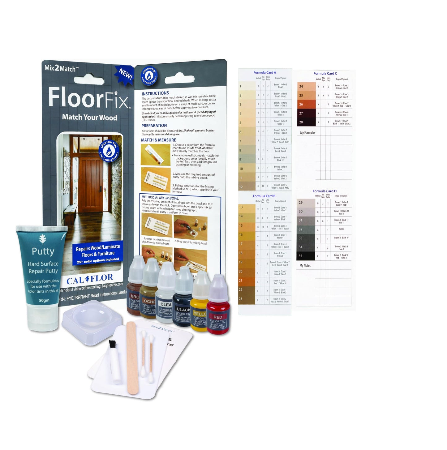 CalFlor FL49111CF FloorFix, Mix2Match Hardwood & Laminate Repair Kit - WoodArtSupply