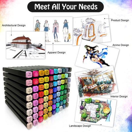 AdamStar Alcohol Markers,80 Colors Dual Tip Art Markers for Kids & Adult Coloring Sketching Drawing Markers for Artists Paint Markers Pen with Carry AdamStar