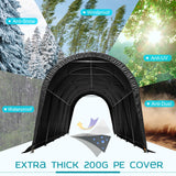 MELLCOM Portable Garage, 12' x 20' x 9.8' Heavy Duty Carport with All-Steel Metal Frame and Round Style Roof, Anti-Snow Car Canopy for Car, Truck, MELLCOM