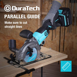 DURATECH Circular Saw, 20V 4-1/2 Inch Mini Circular Saw with Battery, Charger, 3 Saw Blades(4-1/2”), Cordless Circular Saw for Tiles, Wood, Soft DURATECH