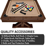 Freetime Fun 7 FT 3 in 1 Multi Game Pool Table with Dining Top Pool Table Ping Pong Table Combo, Includes Pool Table Accessories and Tennis Paddles Freetime Fun