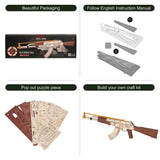 3D Wooden Puzzles for Adults, DIY Rubber Band Gun, Wood Model Building Kits for Kids, Wooden Toy Gun Puzzle for Family Time Unique Gifts Wowood