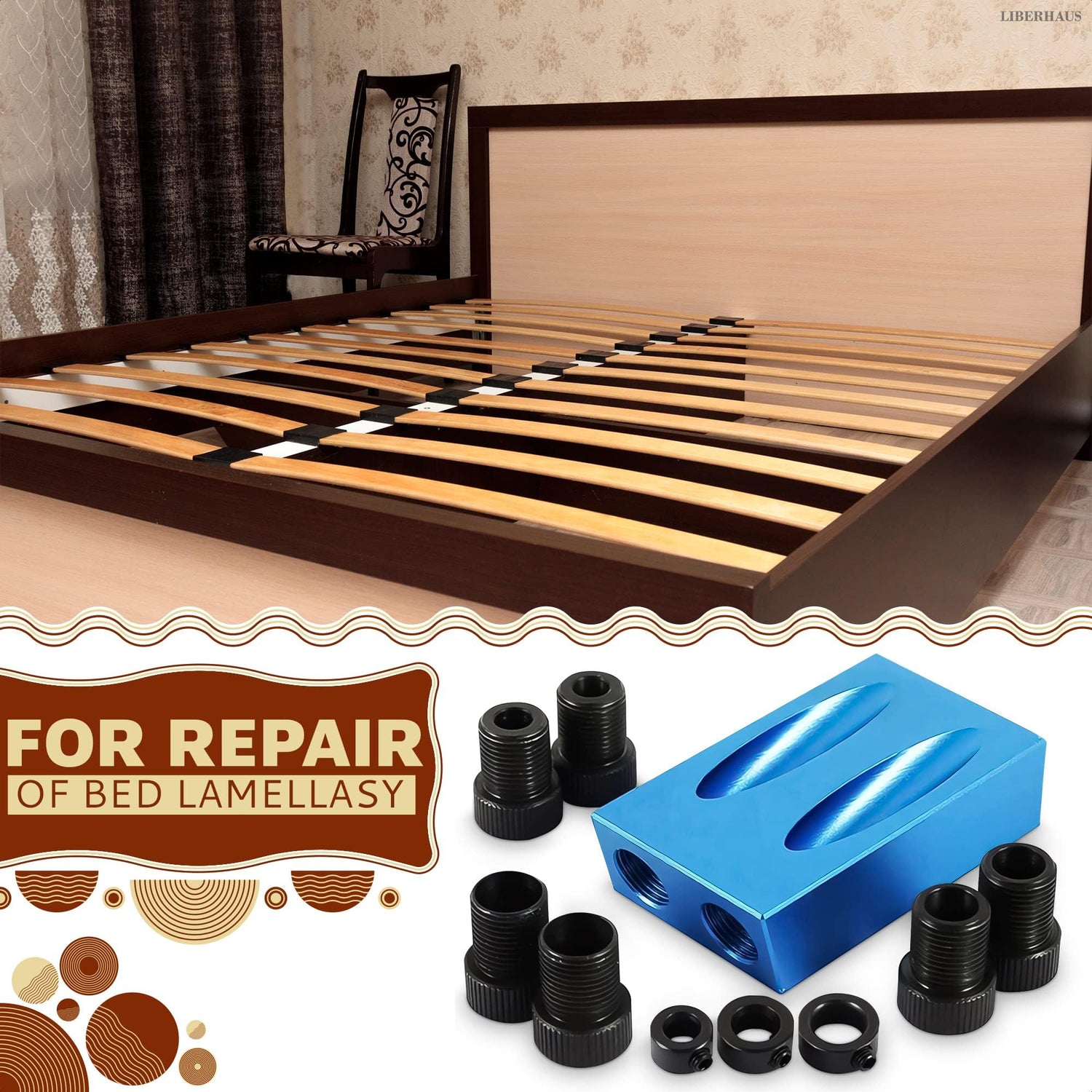 14Pcs Pocket Hole Jig Kit - 15° Punch Locator Angle Woodworking Tool Hole Screw Jig Positioner Drilling Kit Bit Jig Clamps for Woodworking - Dowel LIBERHAUS