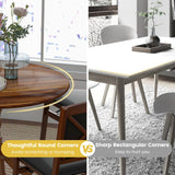 Giantex Round Dining Table, 40" D X 29" H, Rubber Wood Pedestal Table W/Round Tabletop & Curved Trestle Legs, 4-Person Dinner Table for Kitchen, Giantex