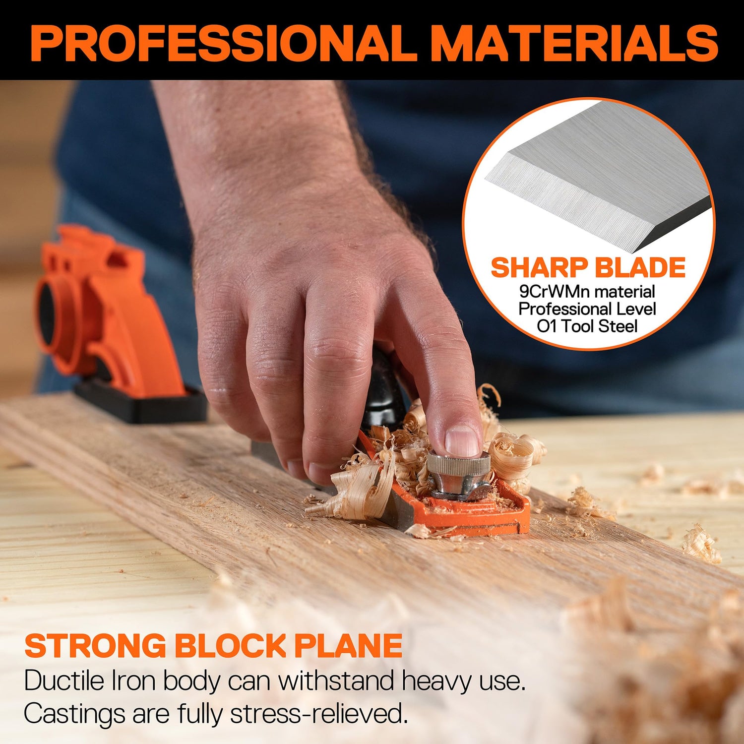 JORGENSEN 6.3" Mini Wood Planer, Mini Hand Planer for Woodworking, Low Angle Block Plane, Small Hand Plane for Trimming, Wood Planing, Craft - Small Jorgensen