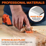 JORGENSEN 6.3" Mini Wood Planer, Mini Hand Planer for Woodworking, Low Angle Block Plane, Small Hand Plane for Trimming, Wood Planing, Craft - Small Jorgensen