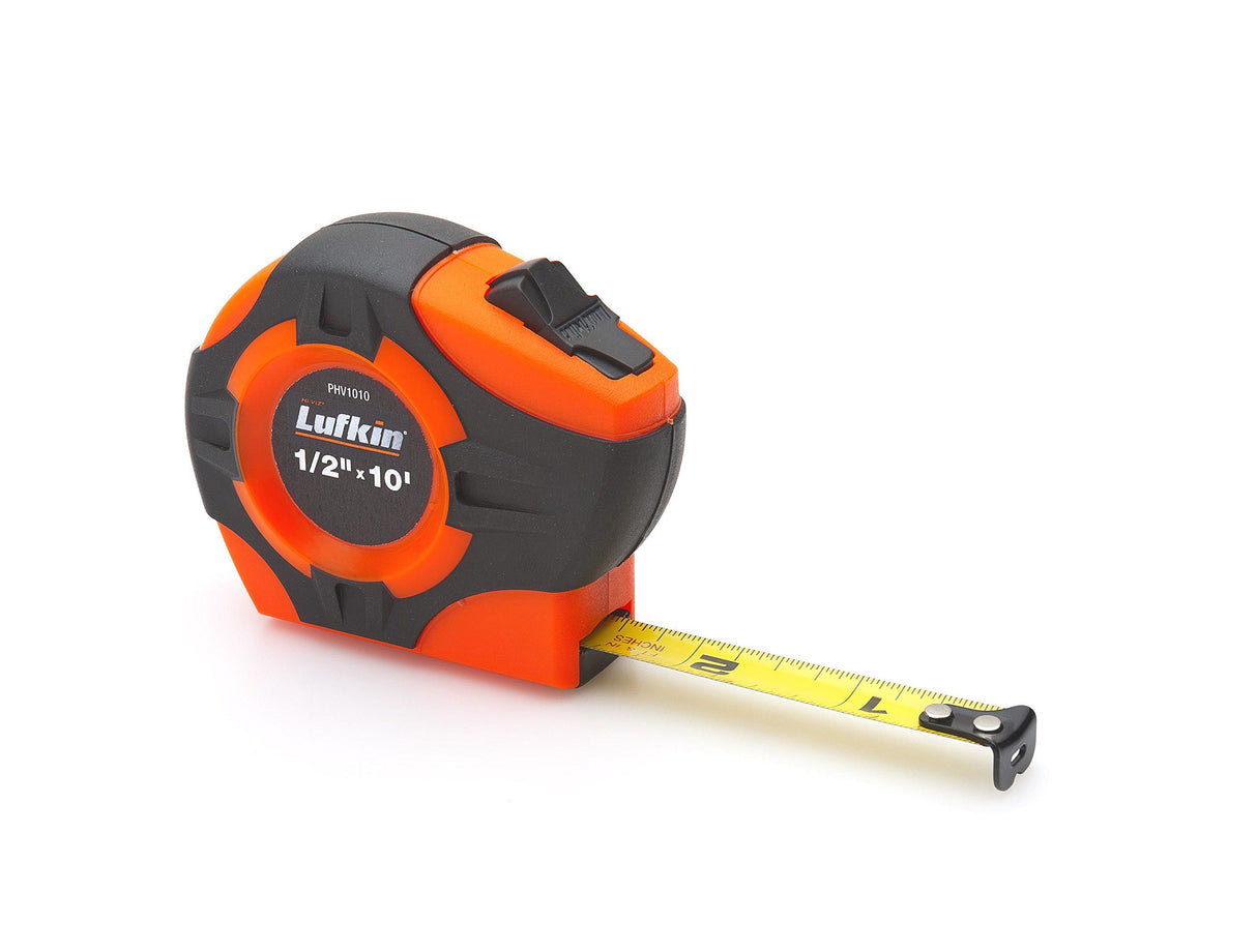 Crescent Lufkin 3/4" x 12' P1000 Series Hi-Viz® Orange Engineer's Yellow Clad A4 Blade Power Return Tape Measure - PHV1312DN Lufkin