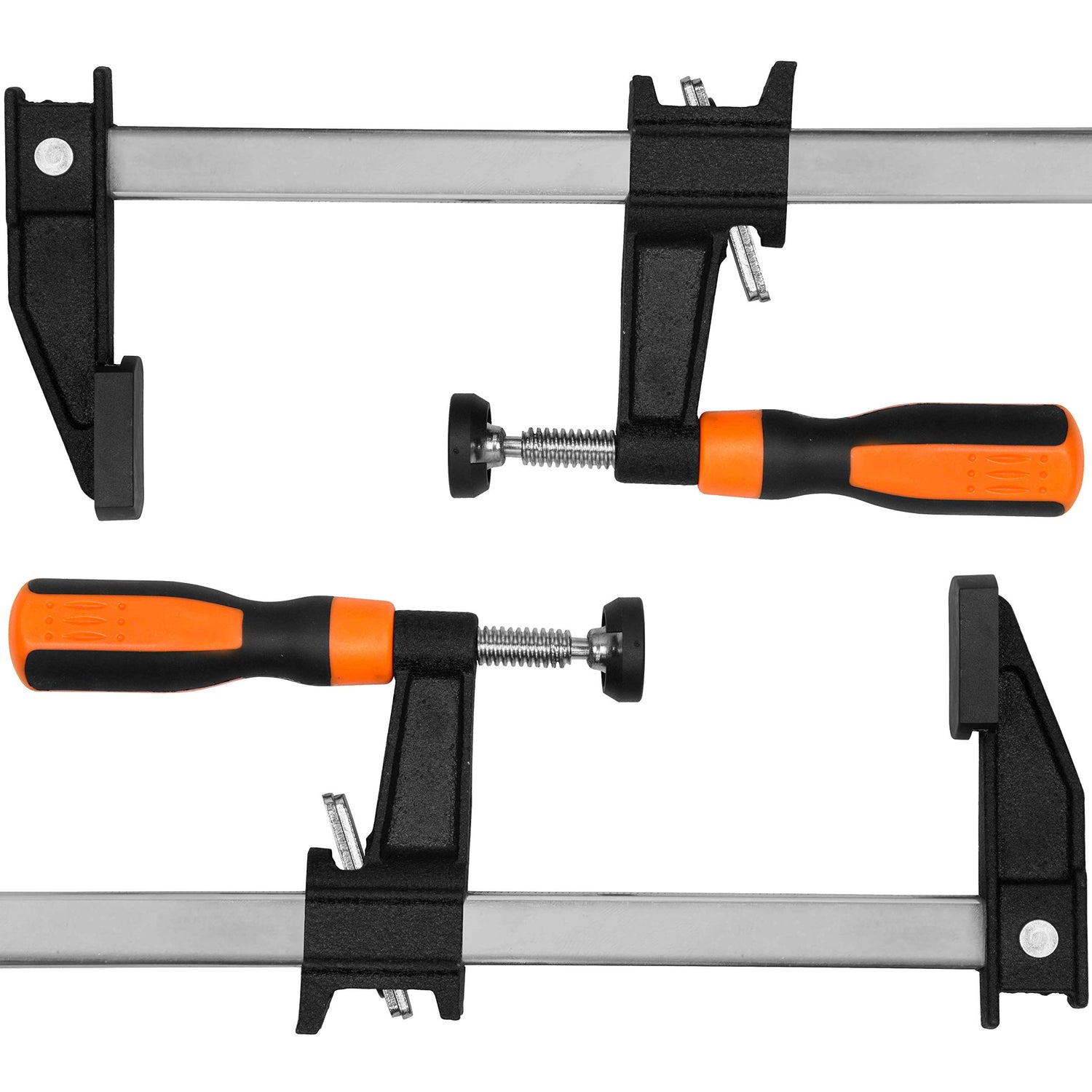 WEN 10206F2 Quick-Adjust 6-Inch Steel Bar Clamps with 2.5-Inch Throat and Micro-Adjustment Handle, Two Pack WEN