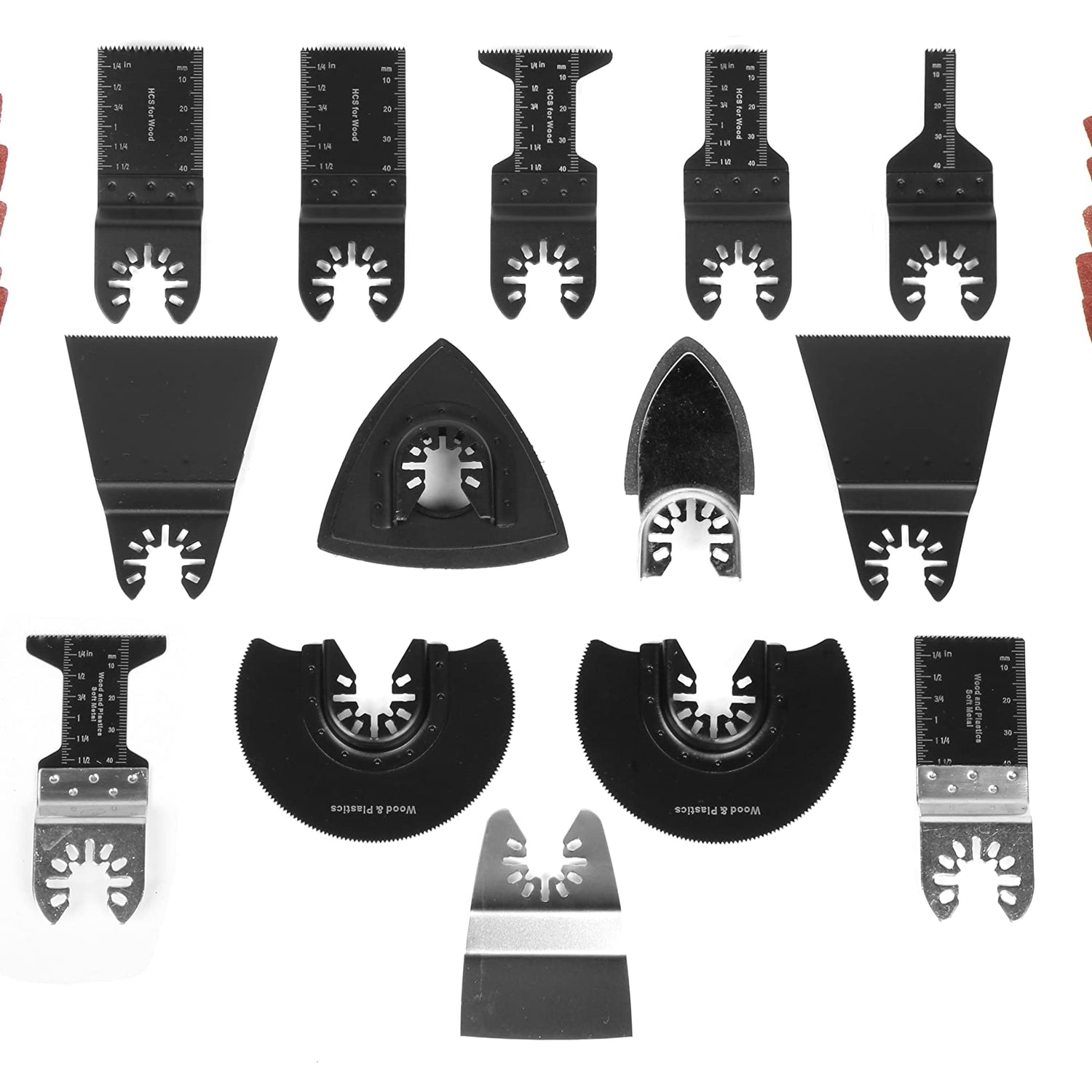 WEN MTB014 34-Piece Oscillating Multi-Tool Accessory Set with HCS Blades, Bi-Metal Blades, Sanders, and Scraper WEN