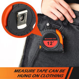 20 Pieces Tape Measure 12 Feet Measuring Tape Easy Read Measurement Tape Retractable Tape Measurer with Fractions 1/8 Measurement Yunsailing