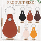 Geetery 100 Pcs PU Leather Key Fob Kit Blanks Key Fob Bulk with Rivets Key Rings DIY for Laser Engraving(Colorful) Geetery