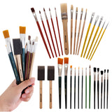 Artlicious Paint Brushes - Acrylic Paint Set and Detail Paint Brushes for Kids - Use with Craft, Watercolor, Oil, Gouache Paints, Face Art, Washable Artlicious