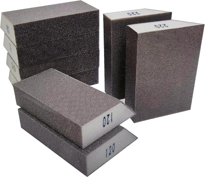M-jump 8 Pack Single Sanding Sponge Kit- 60/80/120/220- Coarse Medium Fine Grit,Washable and Reusable Sanding Blocks for Wood-Working Sanding Metal