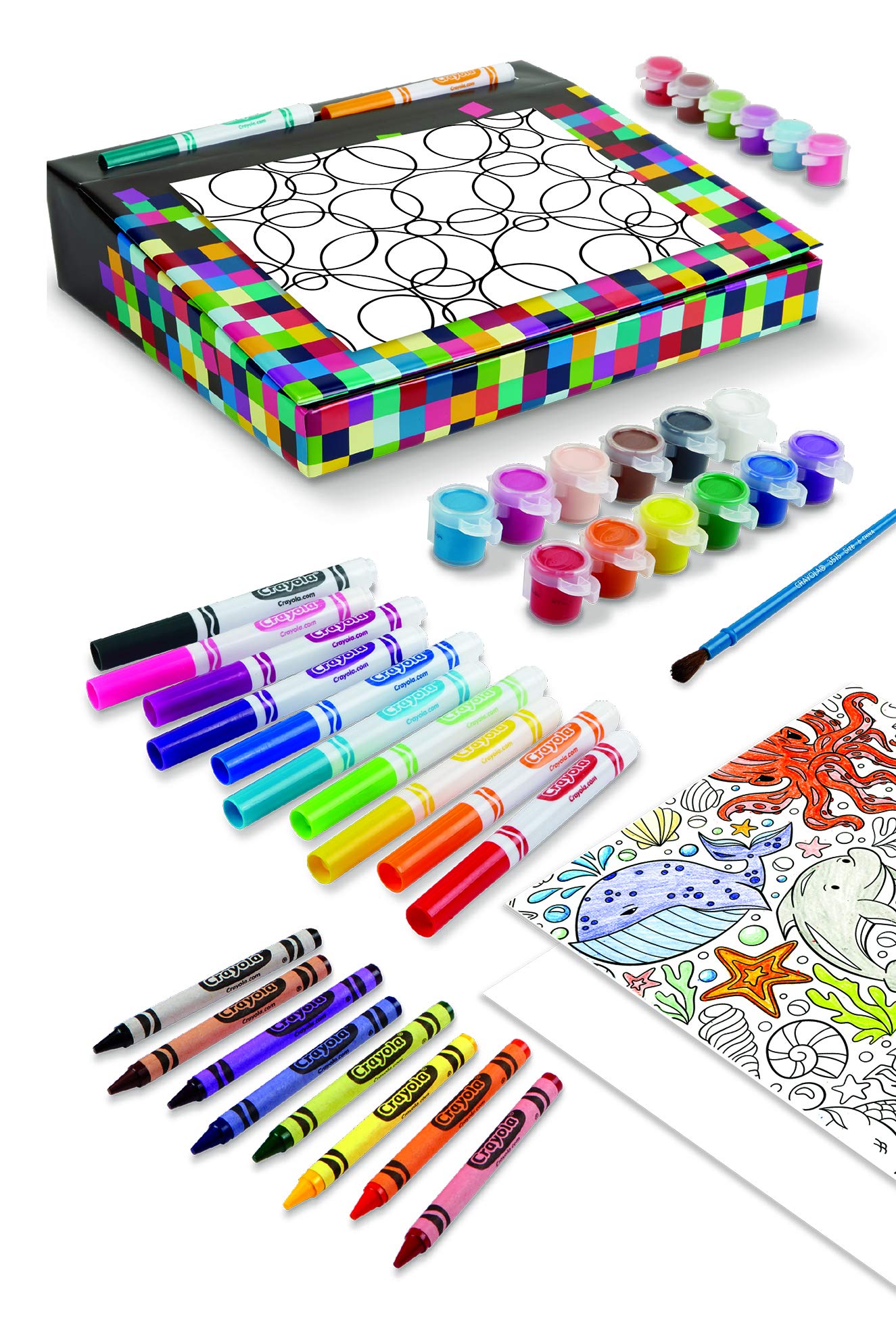 Crayola Inspiration Art Desk, Over 100 Piece, Art Set, Gift for Kids, Age 4, 5, 6, 7, 8 - WoodArtSupply