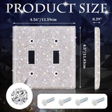 Shiny Rhinestones Wall Plate Cover Switch Cover Outlet Covers Wall Plate Cover Switch Cover Decorative Bling Switch Cover (Silver,2-Gang Toggle) Yookeer