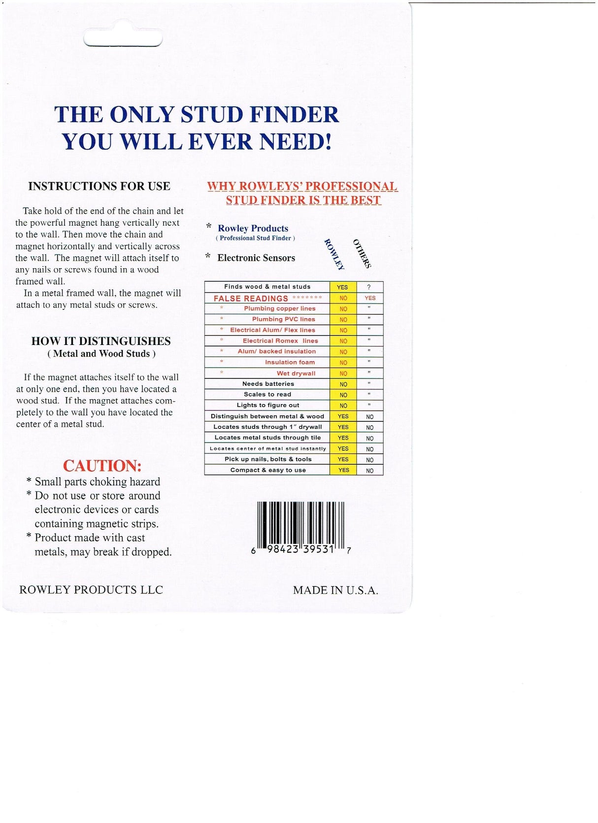 Rowley 39001 Professional Stud Finder Rowley